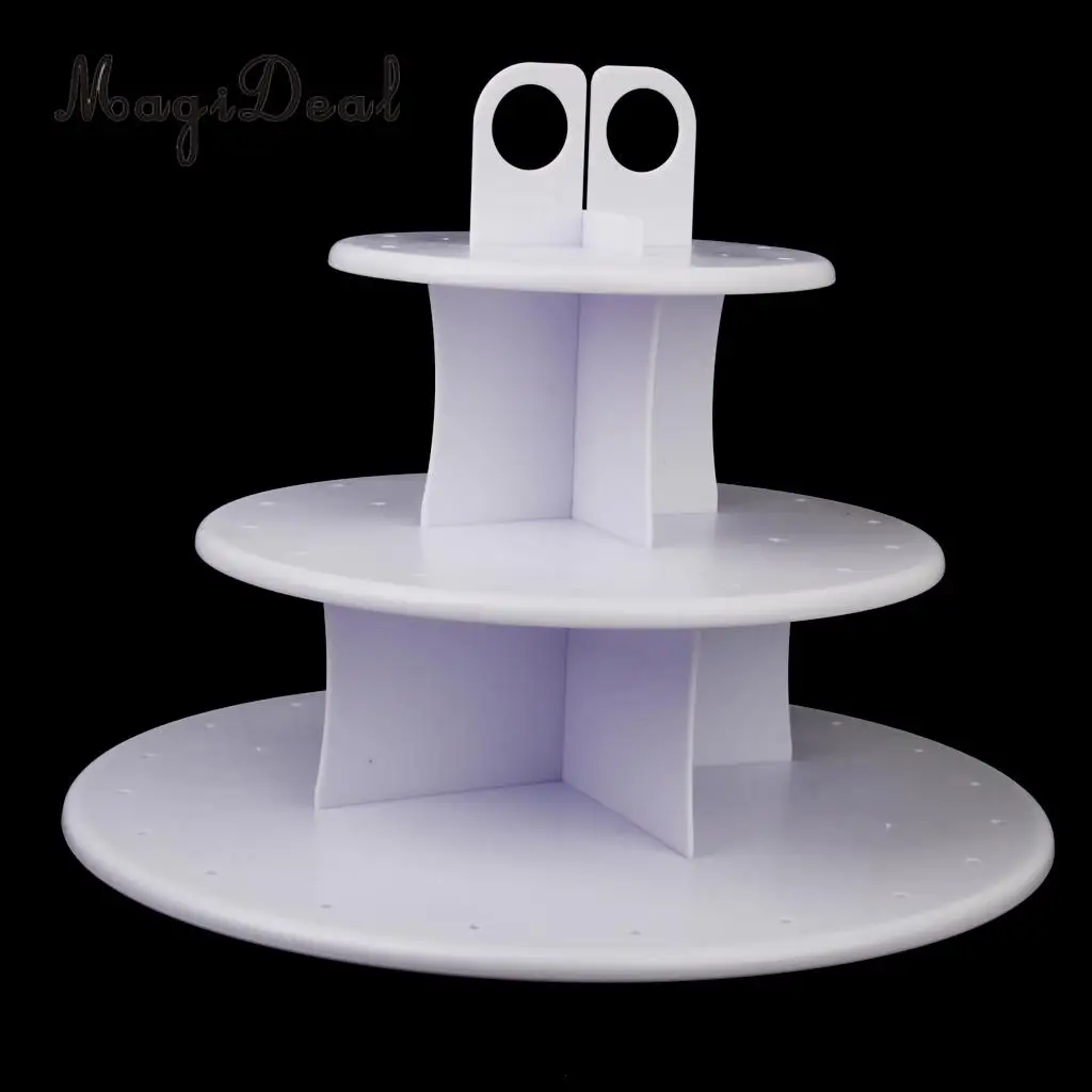 MagiDeal 3-Tier 42 Holes Plastics Cake Pop Lollipop Cupcake Display Stand Wedding Party Cupcake Display Stand (White)