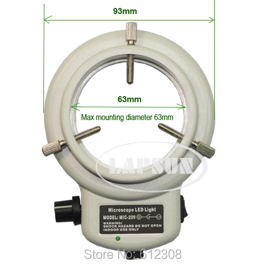 Белый Регулируемый 6500K 144 светодиодный кольцевой светильник осветитель лампа для промышленности стерео микроскоп камера Лупа AC 110 V-240 V адаптер