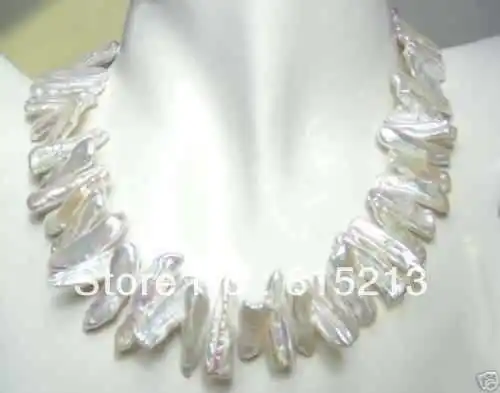 

N114 Unique abnormal shape White Akoya Cultured Pearl necklace N Discount NEW