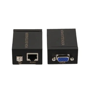 

High Quality 60M VGA Extender Female To LAN Cat5 Cat5e RJ45 Ethernet Female Adapter Amplifier VGA Extenders