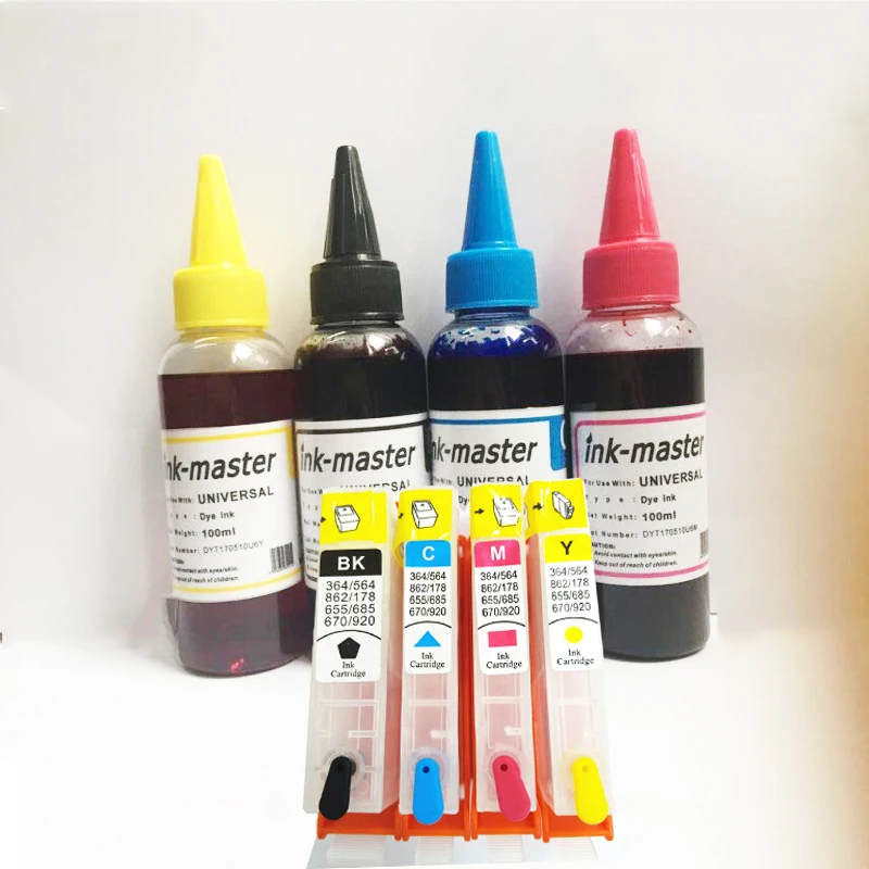 

vilaxh 364xl Refillable Ink Cartridge Replacement For HP 364 xl Photosmart 5510 5511 5512 5514 5515 5520 5522 6510 6515 printer