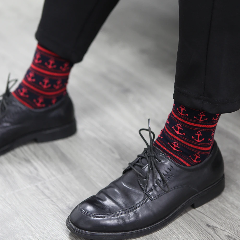 Парные мужские носки для езды на велосипеде и якоре (5 парт/лот)|crew socks|socks sock5 pairs |