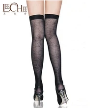 Leechee новые черные Luokou Нескользящие дышащие сексуальные Жаккардовые тонкие высокие длинные чулки WMYS12