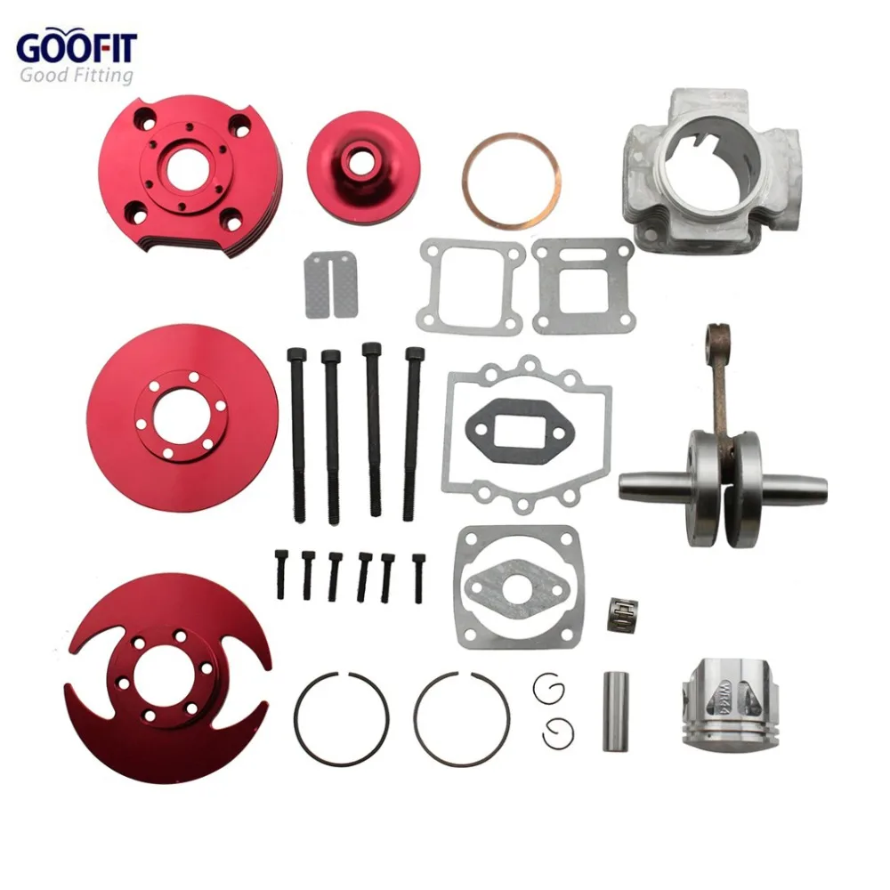 

GOOFIT Red 44mm accessory Racing Big Bore 53cc 54cc Top Kit Piston 49cc 2-stroke Engine Pocket Bike Dirt ATV Motorcycle Group-5