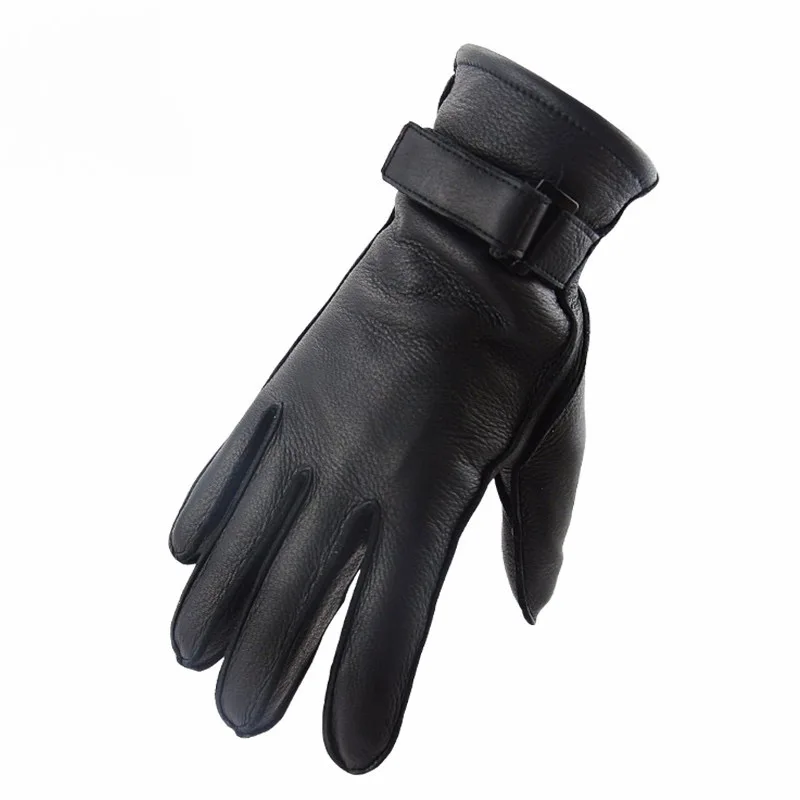 New Motorcycle Lady Retro Top Grain Thermal Winter Deerskin Elkskin