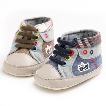 

Plaid Blue Baby Shoes Boy Infant Children Sports Sneakers Branded Kids Boots Soft Sole Toddler First Walker Booties Bebe Sapatos
