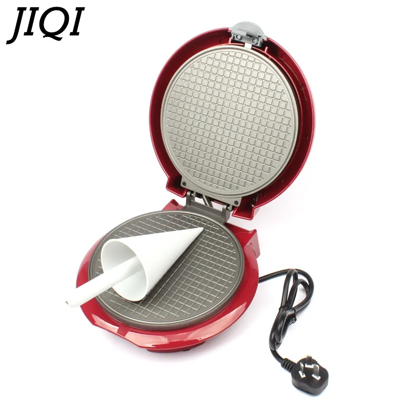 JIQI Electric Egg Roll Maker DIY Ice Cream Cone Machine Crispy Eggs