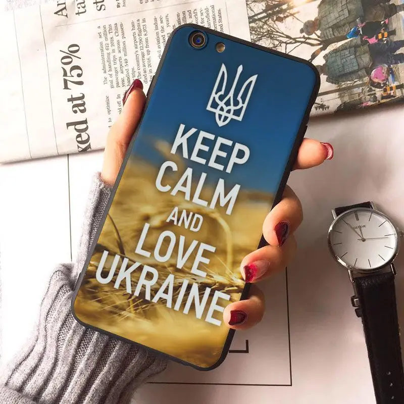 MaiYaCa keep calm and ukraine с рисунком флага, стильный дизайн, чехол для телефона, для iphone 7, 7 plus, X, 8, 8 plus, 5S, 6s, 6s Plus, 6