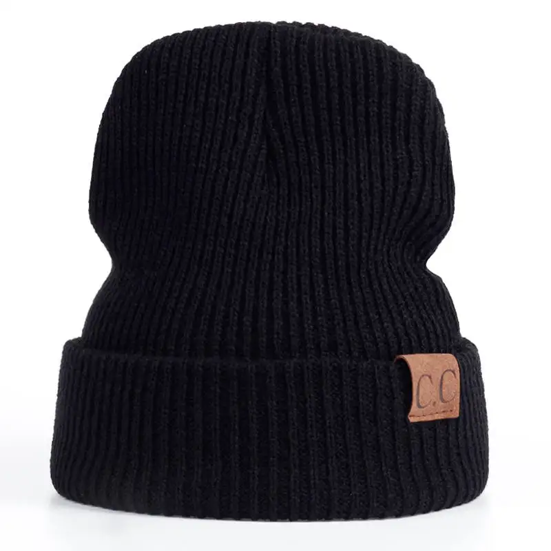 

VORON Winter Hat female Male Unisex knitted Skullies Casual Hat For Men Women CC labeling Solid pink Skullies Autumn Beanies Cap