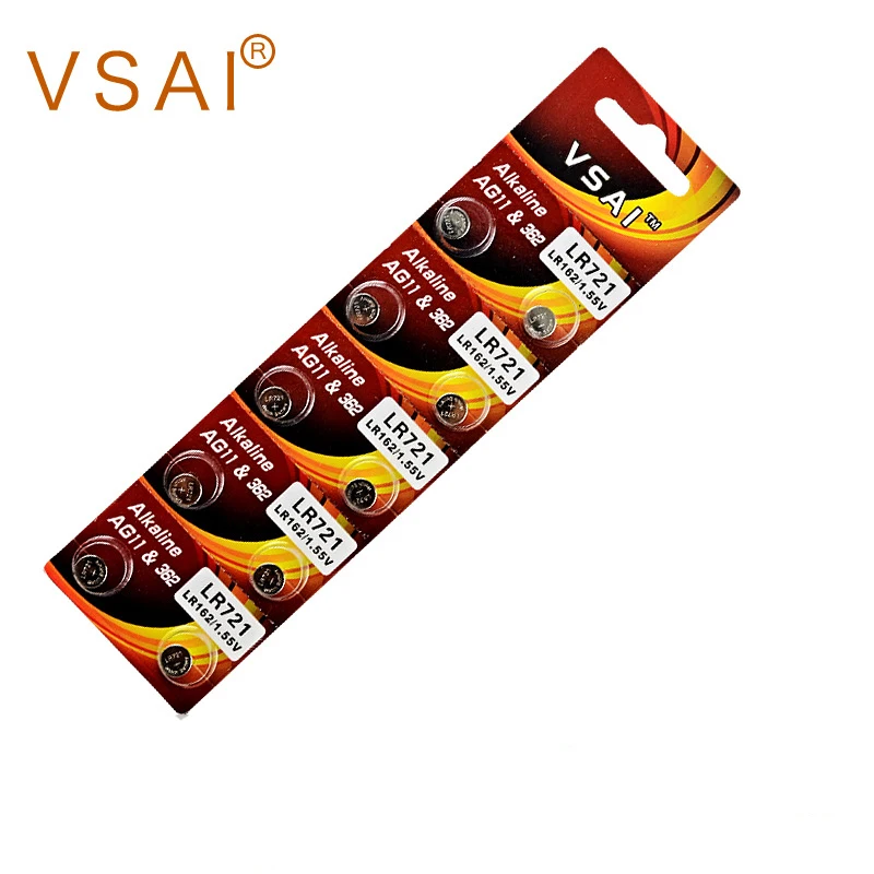 

VSAI AG11 10pcs/pack 1.5V Button Cell Watch Battery 362 LR721 Batteries Support Drop Shipping