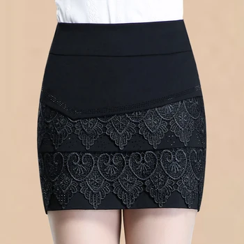 

Summer 6XL 5XL 4xl Women Spring Lace Patchwork Stretch Black Shorts Skirts , 2018 New Summer Autumn Slim Casual Shorts For Woman