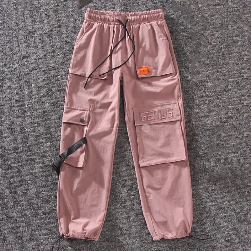 Outono streetwear calças femininas bordado calças de