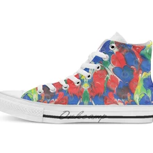 Английский коттедж, сад, новейшего дизайна Повседневная дышащая обувь с высоким берцем на шнуровке; Холщовая обувь кеды