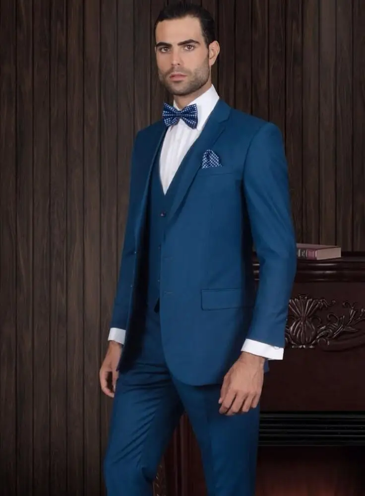 

Brand New Groom Tuxedo Two Buttons Groomsmen Notch Lapel Wedding/Dinner Suits Best Man Bridegroom (Jacket+Pants+Tie+Vest) B441