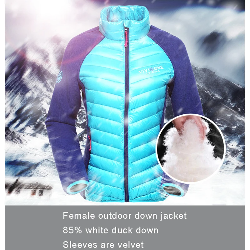 TRVLWEGO Sportswear Hiking 87% White Duck Down Jacket Female Windbreaker Warm Sports Coat Camping Hiking Outing Jackets Women