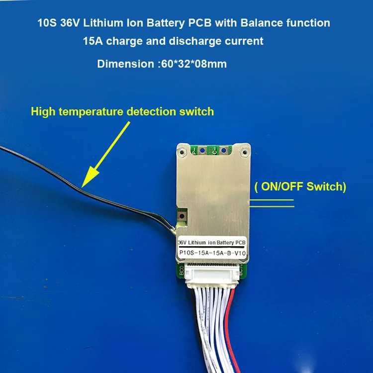 10S 36V баланс ХОВЕРБОРДА литий-ионная аккумуляторная печатная плата 42V BMS доска для трубчатого велосипеда батарейный блок с 15A током