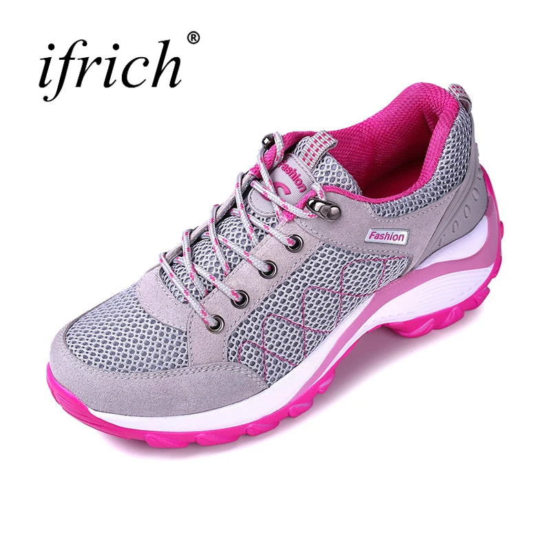 

Ifrich Spring Summer New Sport Sneakers Red/Black Women Running 2019 Shoes Mesh Breathable Athletic Women Shoes Training