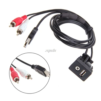 

1M 3.5mm USB AUX Stereo Cable Female To 2 RCA Male Car Boat Mot Flush Mount Whosale&Dropship