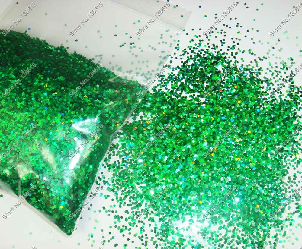 

50gram-1mm(1/24")Holographic Laser Dark Green Glitter Hexagon Paillette Spangle Shape for Nail Art Decoration&Glitter Craft