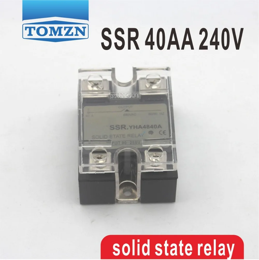 

40AA SSR input 90-250V AC load 12-240V AC single phase AC solid state relay