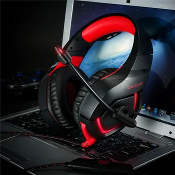 

Professional Gaming Headset 3.5MM Wired Adjustable Headphone With Mic LED Glowing Bass Music Stereo Headset Game Audio Equipment