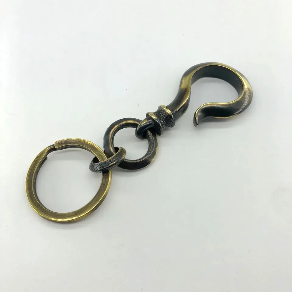 Quick Release Convenient Solid Brass Keychain Key Ring EDC Brass Hook