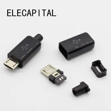 10 шт. DIY Micro usb Тип B Мужской 5pin четыре части сборки разъем розетка