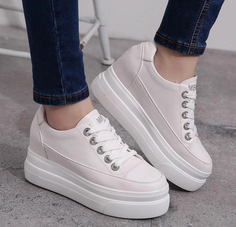 white chunky platform shoes