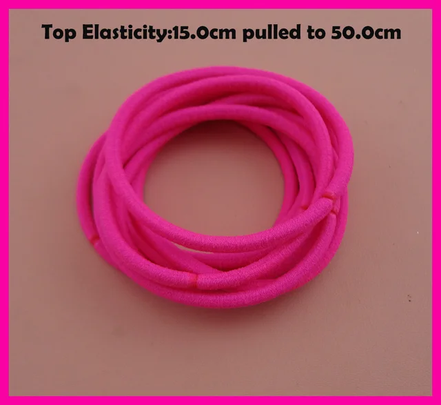 113PCS 13mm Top Elasticity Neon Fushia Seamless Elastic Ponytail ...
