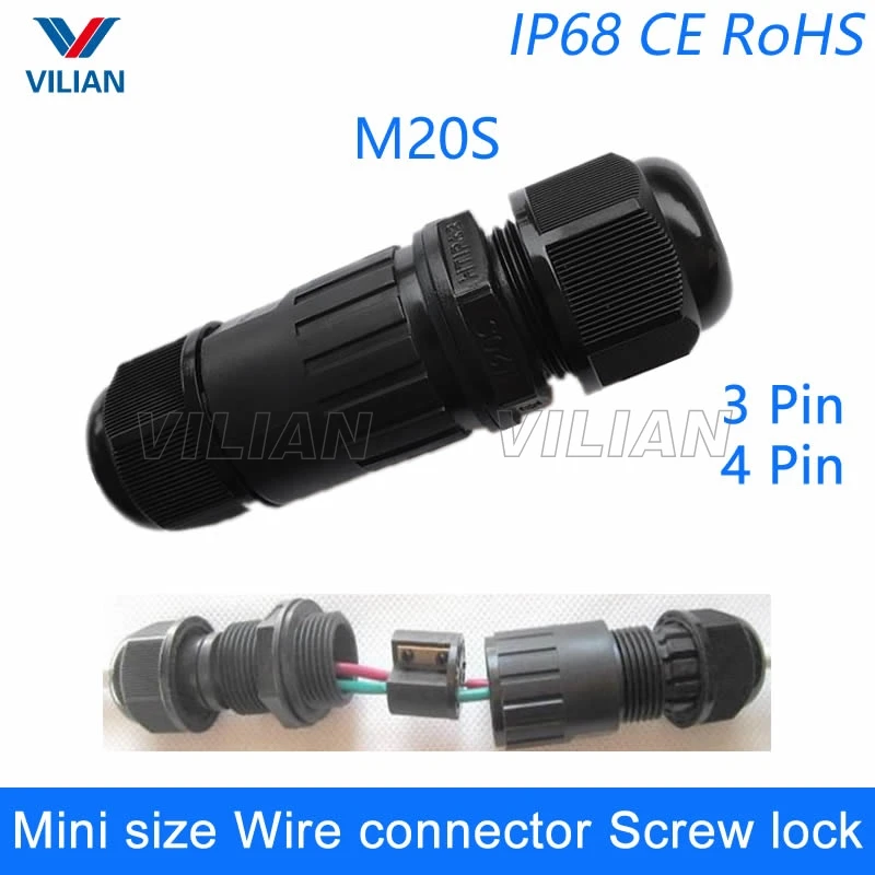 

Free Shipping Waterproof 3 Pin 4Pin Electrical Cable Connectors Quick Splice Screw Lock Wire terminals easy fit for LED strip 1u