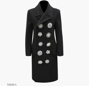 

European style 2019 new arrivals Spring winter fashion women clothing personality long sleeve vintage coat T3233