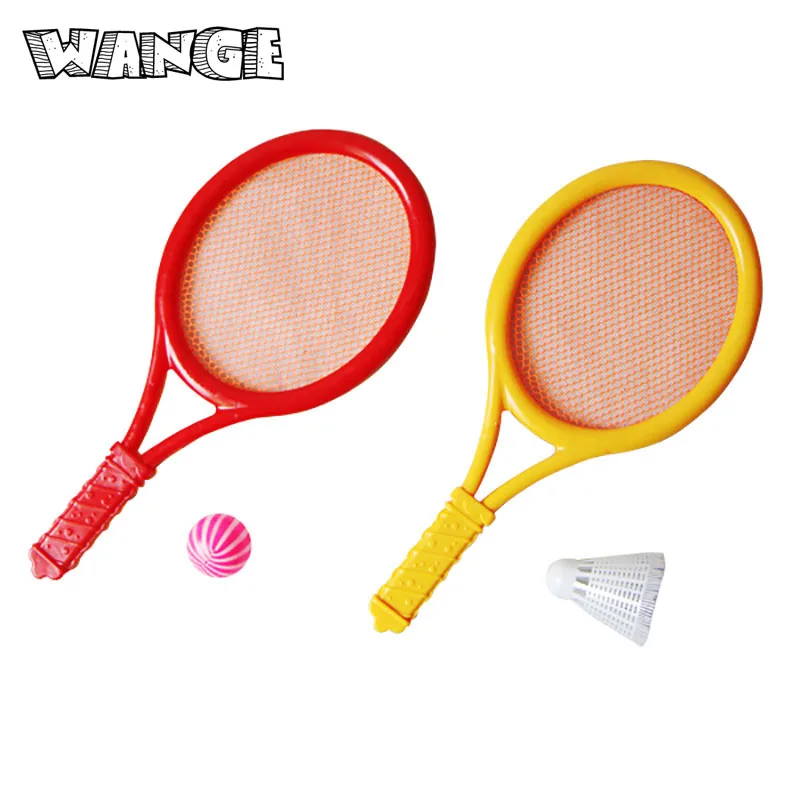 WANGE 1 pair Child Dual Badminton Tennis Racket Baby Sports Parent Child Sports Bed Toy