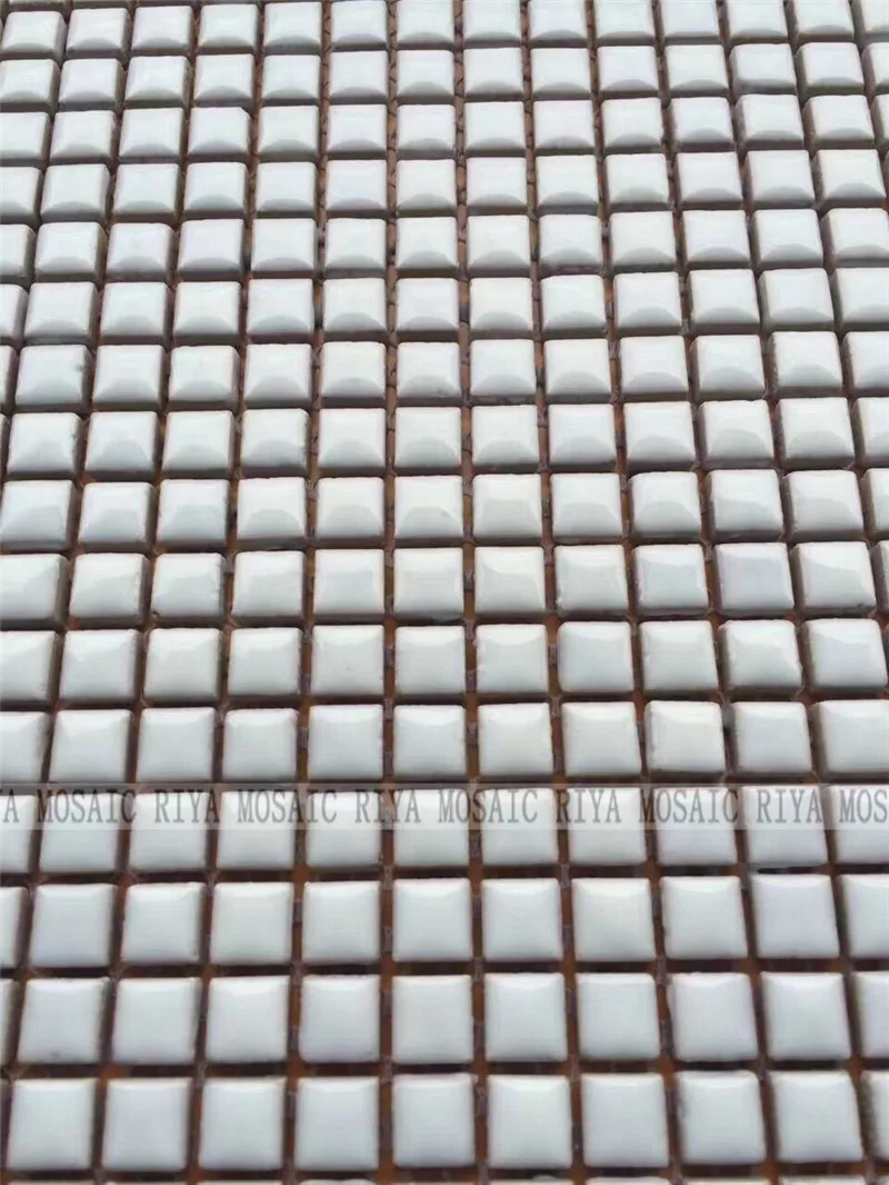Free Shipping RIYA white 12mm ceramic mosaic small grain background wall bathroom kitchen pool swimming pool 11pcs/lot