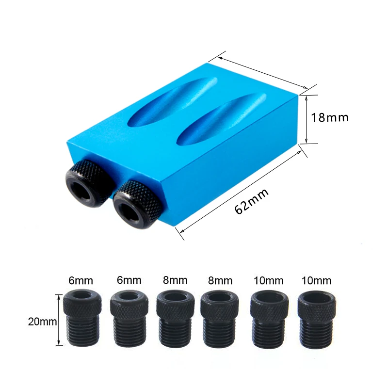 Pocket Hole Jig Kit System Mini Wood Jig Step Drill Bit 6/8/10mm Set For DIY WoodWorking Tools