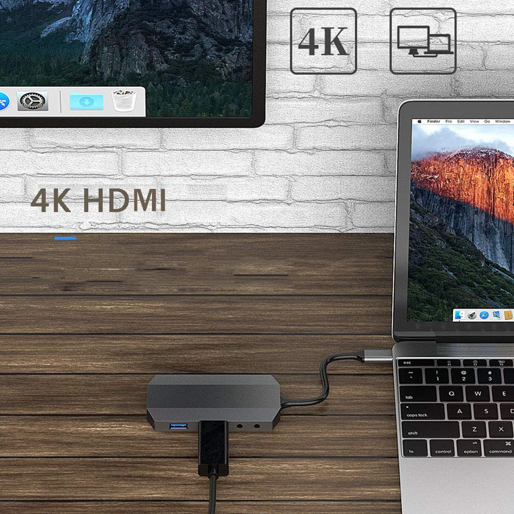 Dex Station para Samsung Nota 8 S8 S9 S8 + USB tipo C HUB de Audio Thunderbolt 3 adaptador con 4 K HDMI 1000 M Ethernet para el MacBook Pro - 3