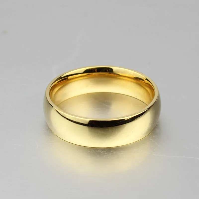 Titanium Steel Ring Gold Color Couple Rings Women Men Wedding Engagement Rings Jewelry Aliancas De Casamento Joias Ouro Anillos