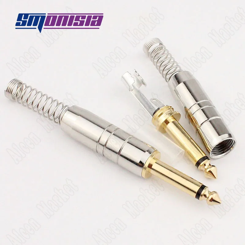 

6.35mm Gold Plated Audio Video Plug Waterproof Single Sound With Spring Microphone Jack Factory Special Supply