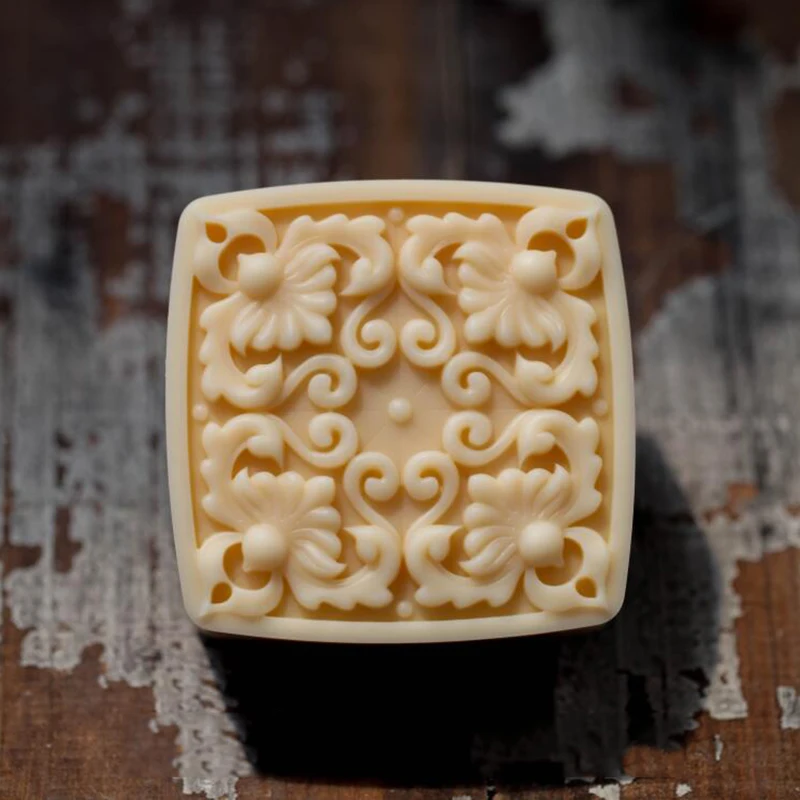 Chinese Style Decorative Pattern Soap Silicone Mold Flower Plaster Crafts Mould Square Making Resin Molds | Дом и сад