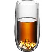 Горный велосипед двойной термоизолирующие стеклянные bubble tea/чашка для зеленого чая прозрачный кофейная чашка для питья для офиса для мужчин и женщин