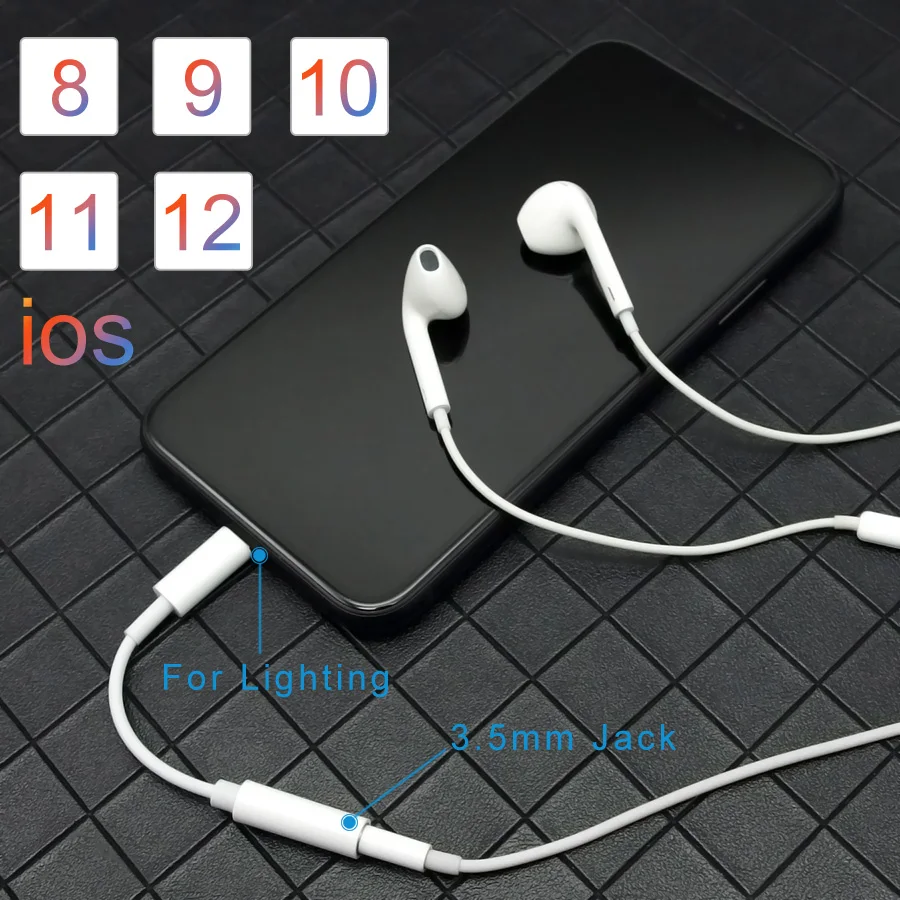 WST IOS 11 12 Headphone Adapter For iPhone 7 8 X AUX Adapter For Lightning Female To 3.5mm Male Adapters Headphone Jack Cable WST IOS 11 12 Headphone Adapter For iPhone 7 8 X AUX Adapter For Lightning Female To 3.5mm Male Adapters Headphone Jack Cable