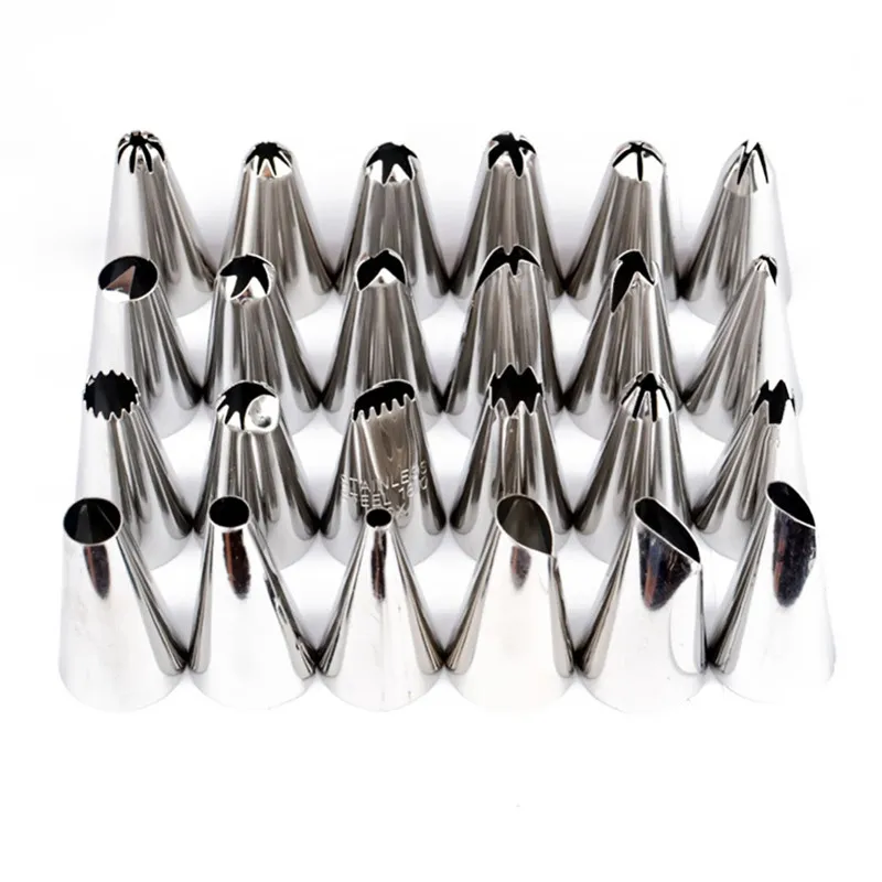 DIY baking tools Cookies cream cake mouth stainless steel decorating 24 head set piping mouthKitchen Accessories |