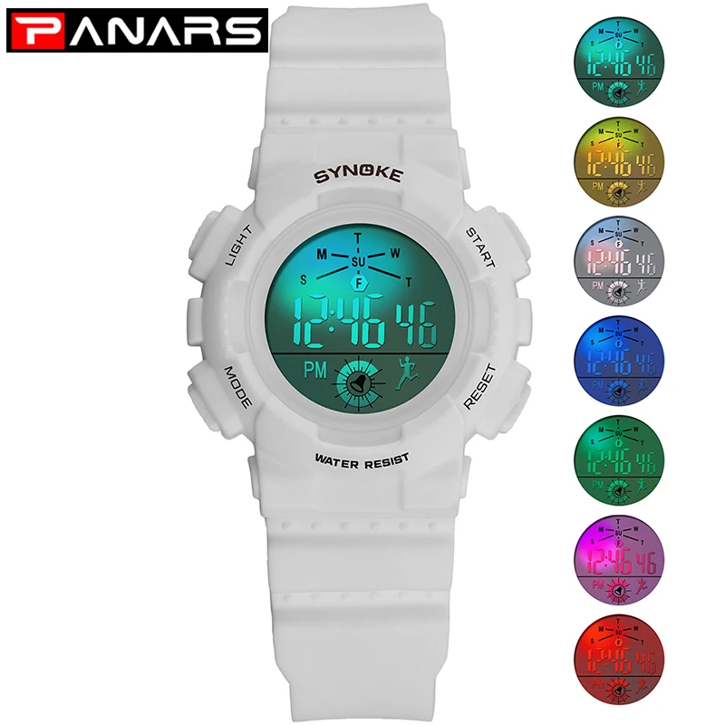 

PANARS Digital Sport Watch Bracelet For Women Fashion And Causal Style Wristwatches Waterproof Watches Alarm Clock Running