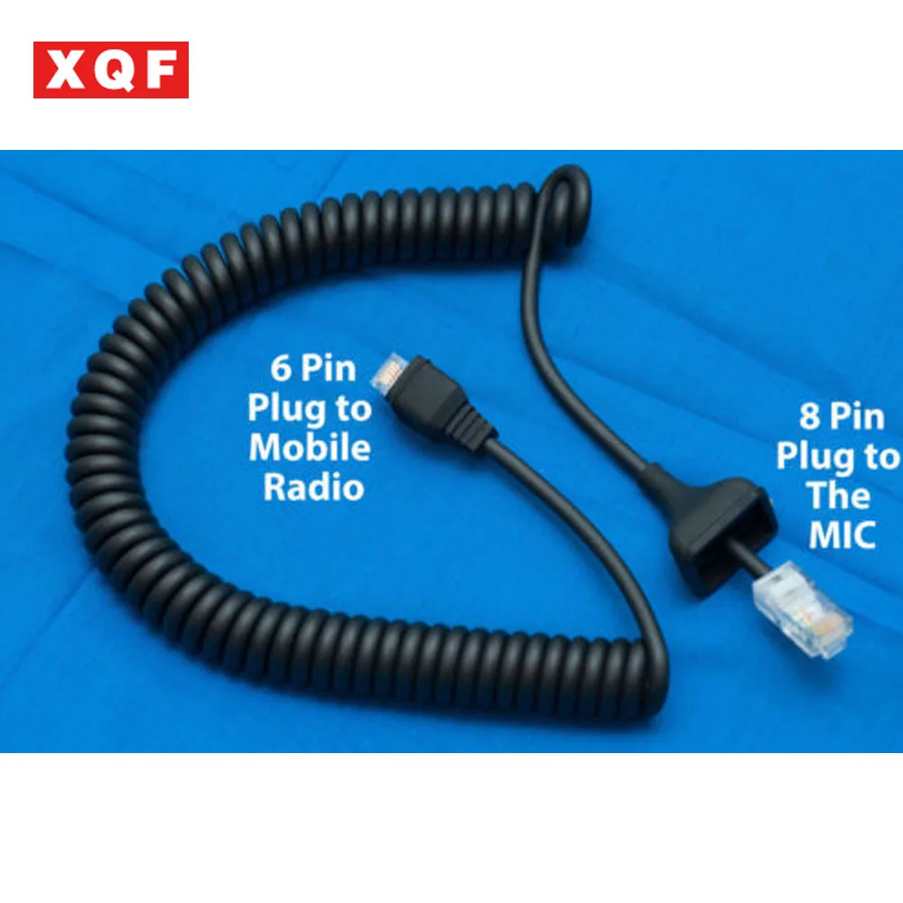 XQF Microphone Cable 6pin RJ 45 for Kenwood TKR 730/750/830 TM 261A