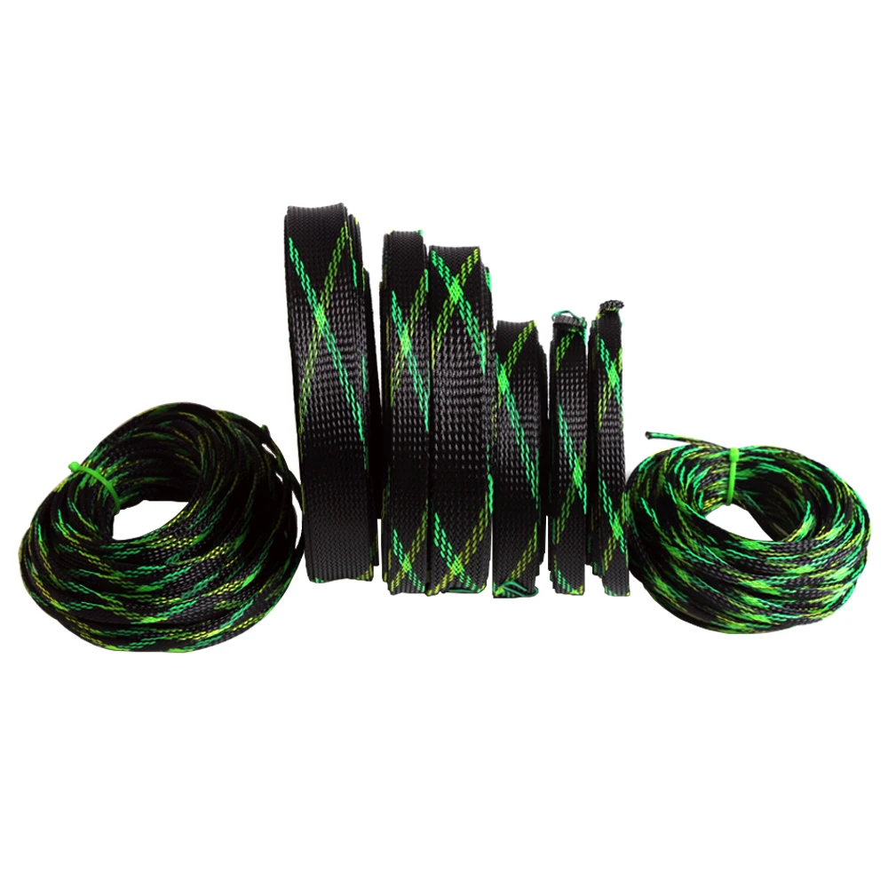 

5M 2-25mm PET Braided Expandable Cable Sleeve Protecting Insulated Nylon Cable Wire High Density Sheathing Insulation