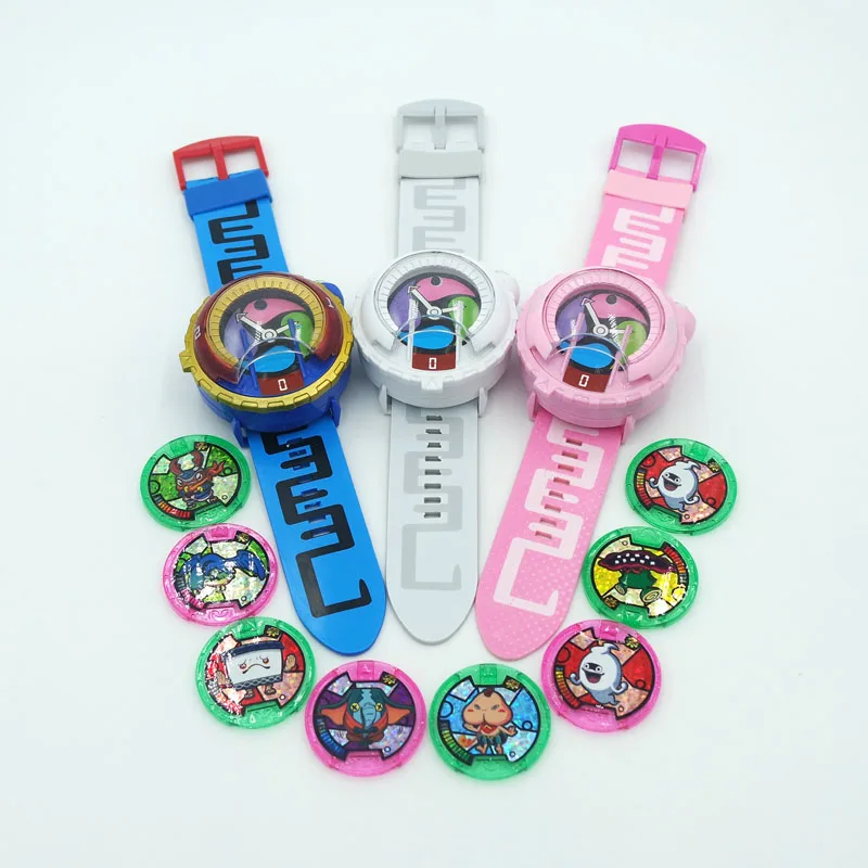 

3 Colors Yo-Kai Watch Anime Peripheral DX Yokai Watch Kids Toy With 3 Medals & Music Educational Toys For Children Gifts