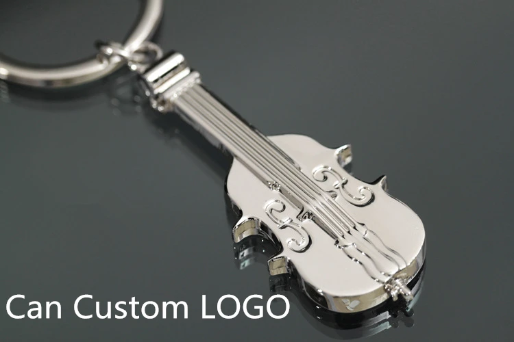 

Music Violin Model Keychain Keyring Classic Metal Zinc Alloy Jewelry Key Charms Pendant Car Auto Keychains Gift Custom LOGO 2pcs