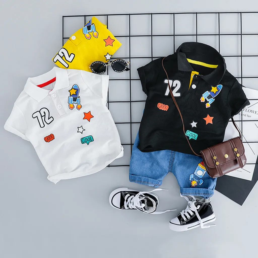 

baby girl baby boy clothes USPS Toddler Baby Kids Boys Rocket Tops T-shirt Short Pants Casual Outfits 2019 NEW