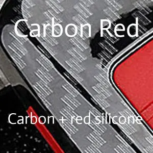 Карбоновый чехол для ключей для Toyota Camry CH-R CHR Auris Corolla RAV4 Yaris Avensis сумка для ключей дистанционный чехол для ключа крышка аксессуар - Название цвета: Carbon Red