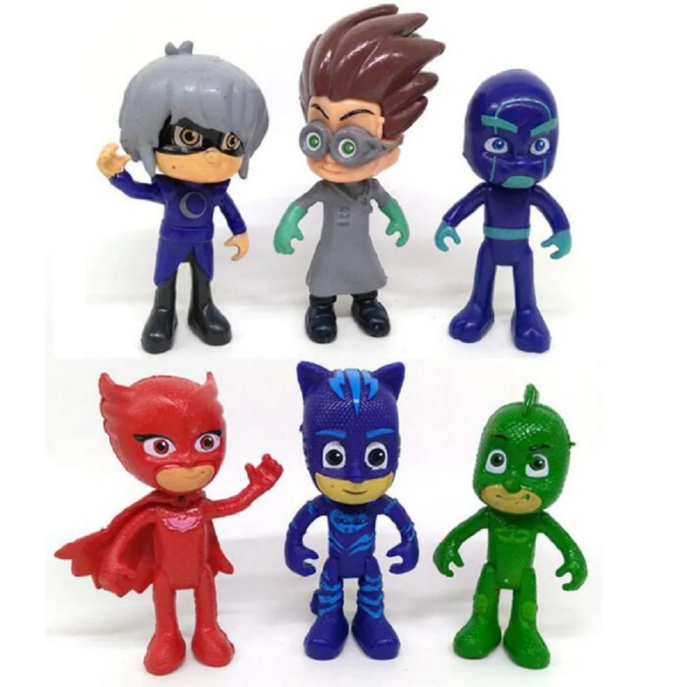 

Character Catboy Owlette Gekko Cloak Action Figure Toy Plastic for Boy Birthday Gift 6pcs/set