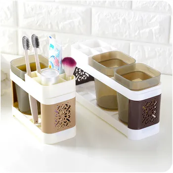 

Bathroom Toothbrush Toothpaste Cups Storage Shelf Holder Cup Toothbrush Box Tooth Toothpaste Cup Storage Racks